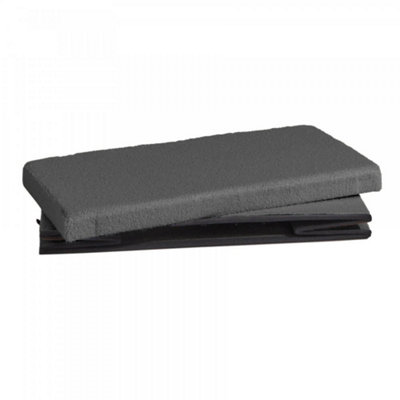 Home Source Folding Grey Rectangular Furry Ottoman