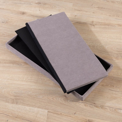 Home Source Folding Ottoman Rectangular Corduroy Grey