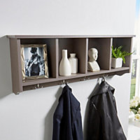 Home Source Formby Coat Towel Floating Storage Shelf Grey
