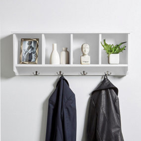 Home Source Formby Coat Towel Floating Storage Shelf White