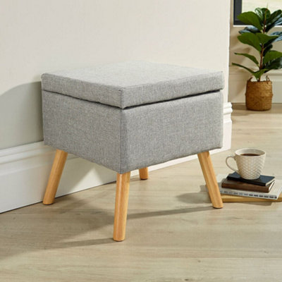 Grey storage deals ottoman stool