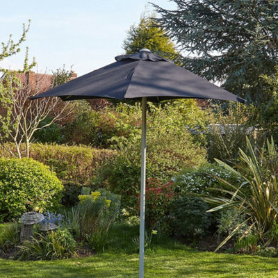 Buy Home Source Gozo 2m Garden Outdoor Parasol Black at B&Q