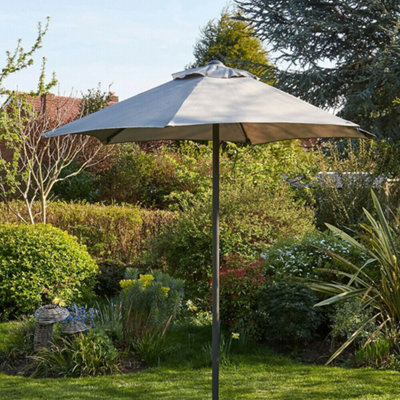 Home Source Gozo 2m Garden Outdoor Parasol Grey