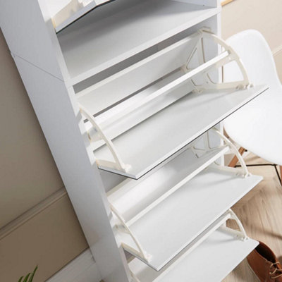 6ft mirrored shoe cabinet discount
