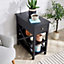Home Source Heston 1 Drawer Charcoal Side End Lamp Table Shelving Storage Unit