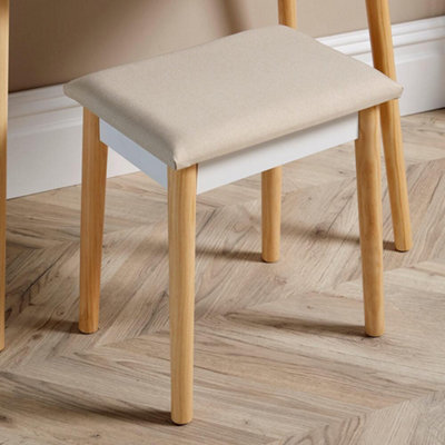 Home Source Hollywood 2 Drawer Light Mirror Dressing Table and Stool Set