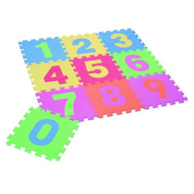 Home Source Indoor Outdoor Garden Kids EVA Foam Multicoloured Number Play Mat