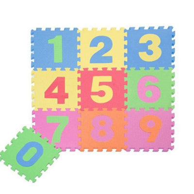 Home Source Indoor Outdoor Garden Kids EVA Foam Multicoloured Number Play Mat