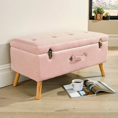 Blush pink deals storage bench