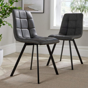 Home Source Leia Pair of Dining Chairs Grey