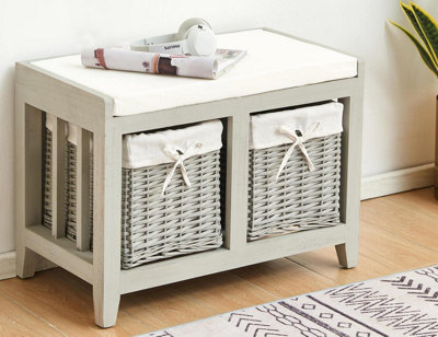 2 basket deals storage bench