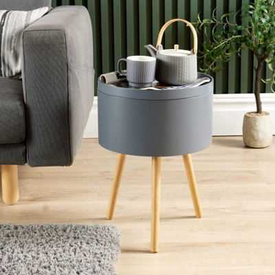 Home Source Marlow Detachable Side Table Grey