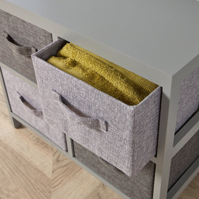 Home Source Metro Fully Assembled 4 Drawer Chest Storage Unit Grey