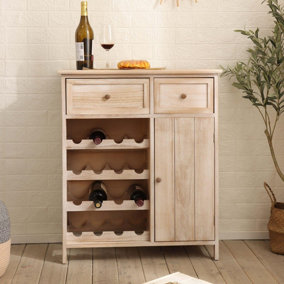 Home Source Mitcham Sideboard 4 Tier Wine Cabinet Cupboard Storage Unit