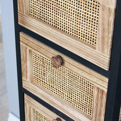 Home Source Mosina Fully Assembled 5 Drawer Rattan Storage Chest