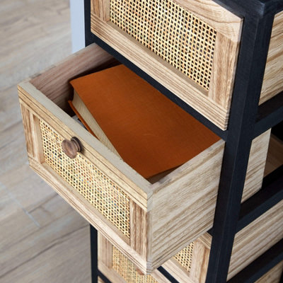 Home Source Mosina Fully Assembled 5 Drawer Rattan Storage Chest
