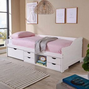 Home Source Naples Cabin Storage Bed White