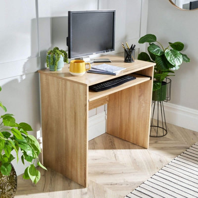 Home Source Newport Space Saving Computer Office Desk Oak Effect