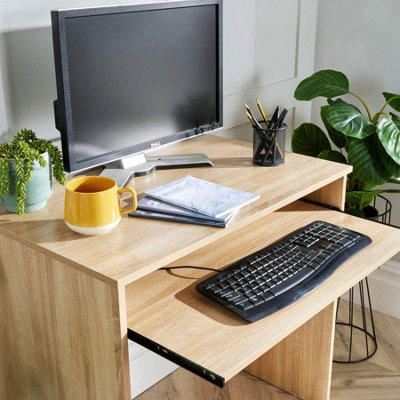 Home Source Newport Space Saving Computer Office Desk Oak Effect