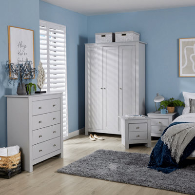 Grey 4 piece bedroom furniture outlet set