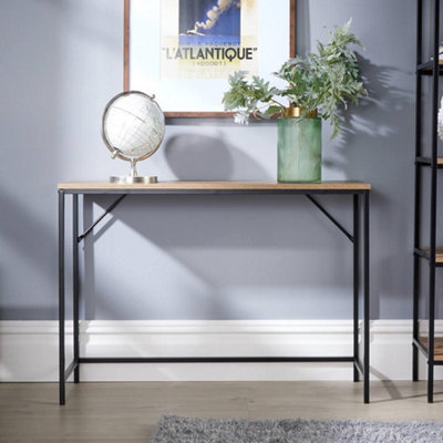 Home Source Oakmere Hallway Console Table Unit Oak Effect Finish