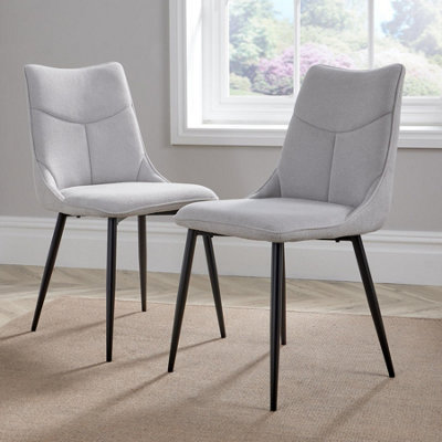 Home Source Odette Pair Dining Chairs Grey | DIY at B&Q