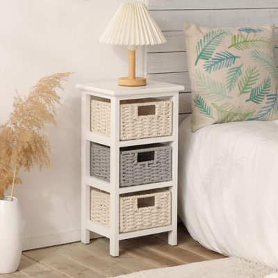 Home Source Orford 3 Drawer White Chest