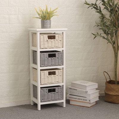 Home Source Orford 4 Drawer White Chest