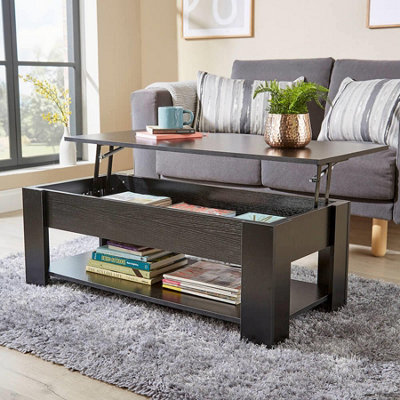 Home Source Orlando Lift Up Storage Coffee Table Black