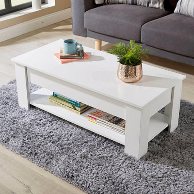 Home Source Orlando Lift Up Storage Coffee Table White