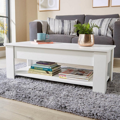 Home Source Orlando Lift Up Storage Coffee Table White