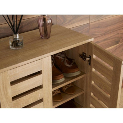 Hardwood store shoe cabinet