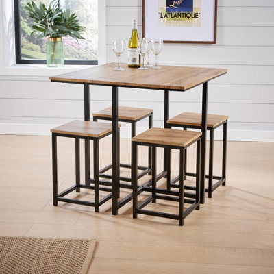 Oak bar deals table and chairs