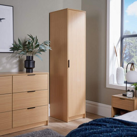 Home Source Phoenix 1 Door Wardrobe Oak