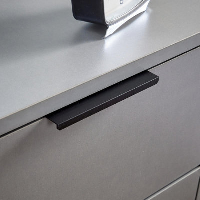 Home Source Phoenix 3 Drawer Bedside Storage Table Grey