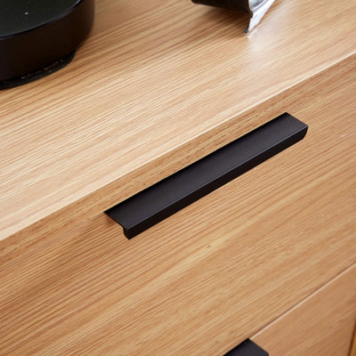 Home Source Phoenix 3 Drawer Bedside Storage Table Oak Effect