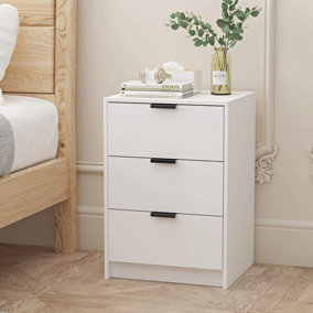 Home Source Phoenix 3 Drawer Bedside White