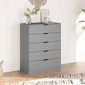 Home Source Phoenix Chest 5 Drawers Grey