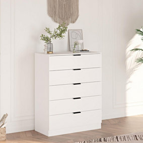 Home Source Phoenix Chest 5 Drawers White