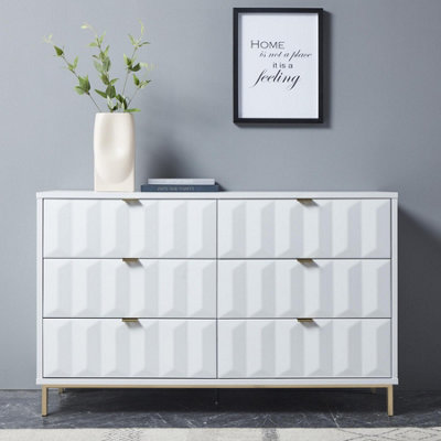 Home Source Sandyford 6 Drawer Chest Matt White | DIY at B&Q