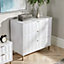 Home Source Siena 3 Drawer White High Gloss Bedroom Storage Chest Unit