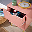 Home Source Skara 2 Drawer Bedside Table Unit Pink
