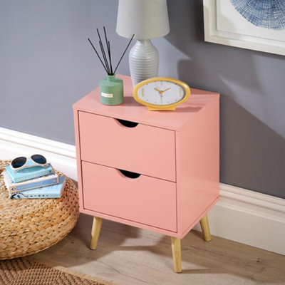 Pink on sale bedside cabinet