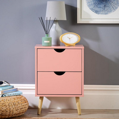 Pink bedside deals drawers