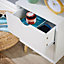 Home Source Skara 2 Drawer Bedside Table Unit White