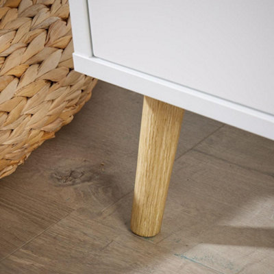 Home Source Skara 2 Drawer Bedside Table Unit White