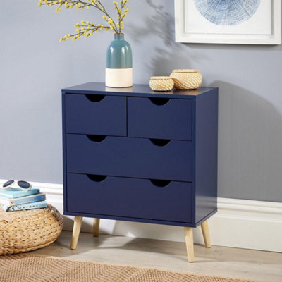 Home Source Skara 4 Drawer Chest Blue