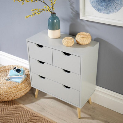 Home Source Skara 4 Drawer Chest Grey