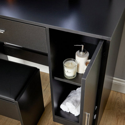 dolce gabbana lace dress black Dressing Table With Flip Top Led Illuminated Mirror, Vanity Table With main image 0