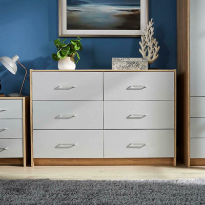 Home Source Stratford 6 Drawer Chest Grey